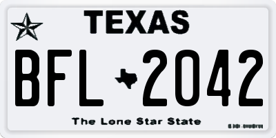 TX license plate BFL2042