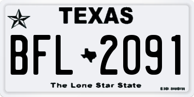 TX license plate BFL2091