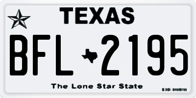 TX license plate BFL2195