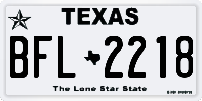TX license plate BFL2218