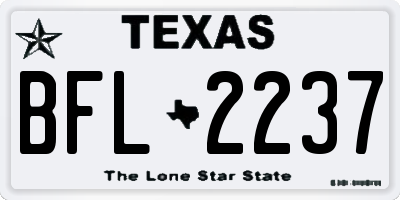 TX license plate BFL2237
