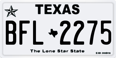 TX license plate BFL2275