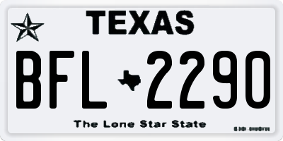 TX license plate BFL2290