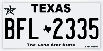 TX license plate BFL2335