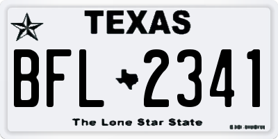 TX license plate BFL2341