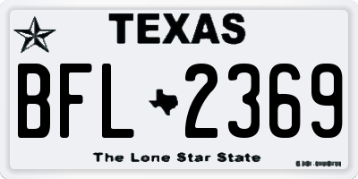 TX license plate BFL2369