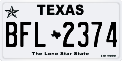 TX license plate BFL2374