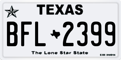 TX license plate BFL2399