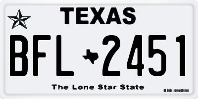 TX license plate BFL2451