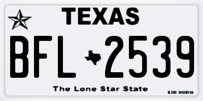 TX license plate BFL2539