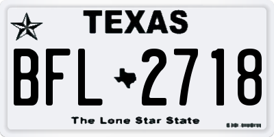 TX license plate BFL2718
