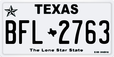 TX license plate BFL2763