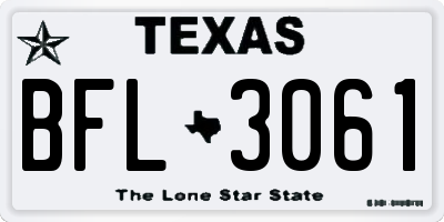 TX license plate BFL3061