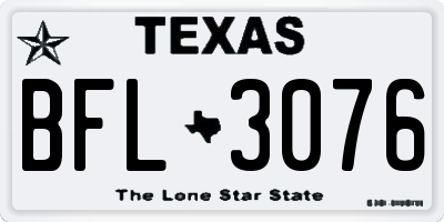 TX license plate BFL3076
