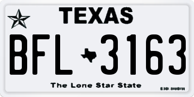 TX license plate BFL3163