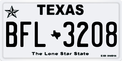 TX license plate BFL3208