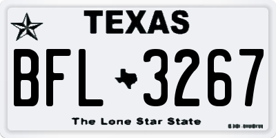 TX license plate BFL3267