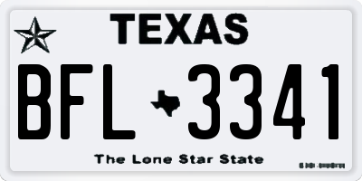 TX license plate BFL3341