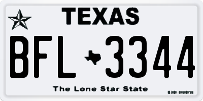 TX license plate BFL3344