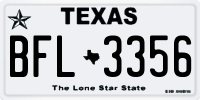 TX license plate BFL3356