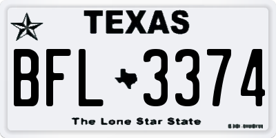 TX license plate BFL3374