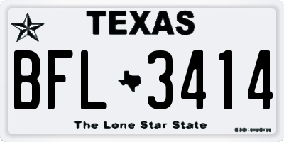 TX license plate BFL3414