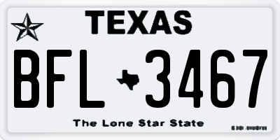 TX license plate BFL3467