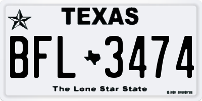 TX license plate BFL3474