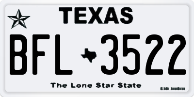 TX license plate BFL3522