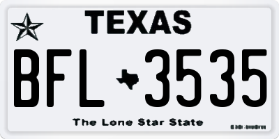 TX license plate BFL3535