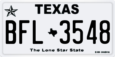 TX license plate BFL3548