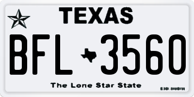 TX license plate BFL3560