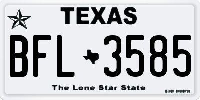 TX license plate BFL3585