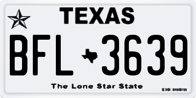TX license plate BFL3639