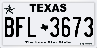 TX license plate BFL3673