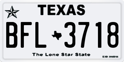 TX license plate BFL3718