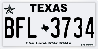 TX license plate BFL3734