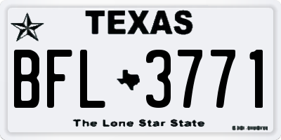 TX license plate BFL3771