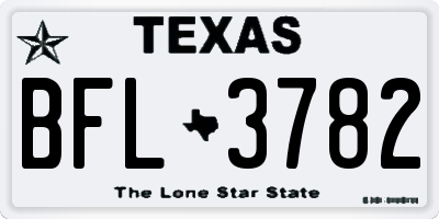 TX license plate BFL3782