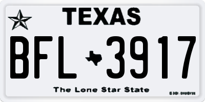 TX license plate BFL3917