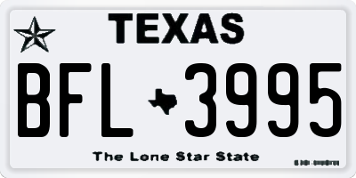 TX license plate BFL3995