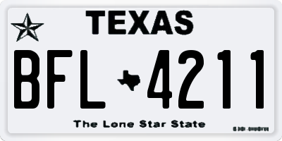 TX license plate BFL4211