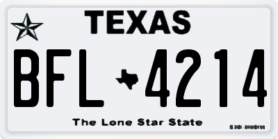 TX license plate BFL4214