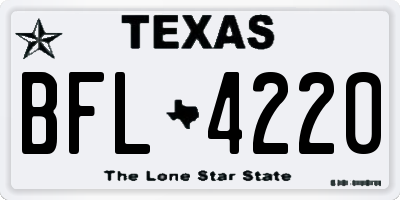 TX license plate BFL4220