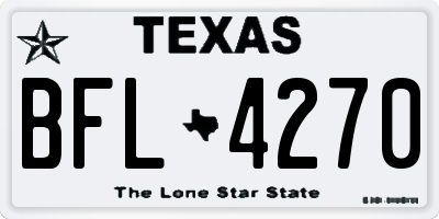 TX license plate BFL4270