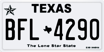 TX license plate BFL4290