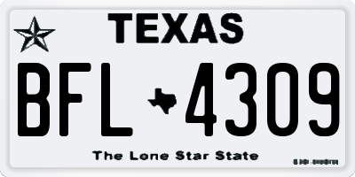 TX license plate BFL4309