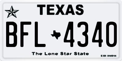 TX license plate BFL4340