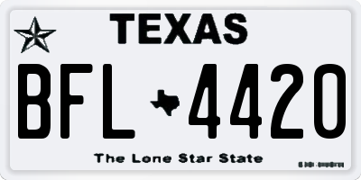 TX license plate BFL4420
