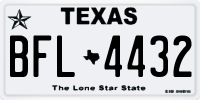 TX license plate BFL4432